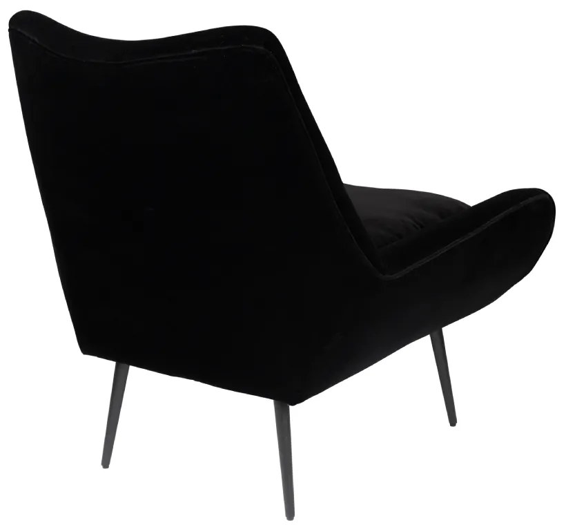 Fotoliu catifea neagra Lounge Chair Glodis Nero