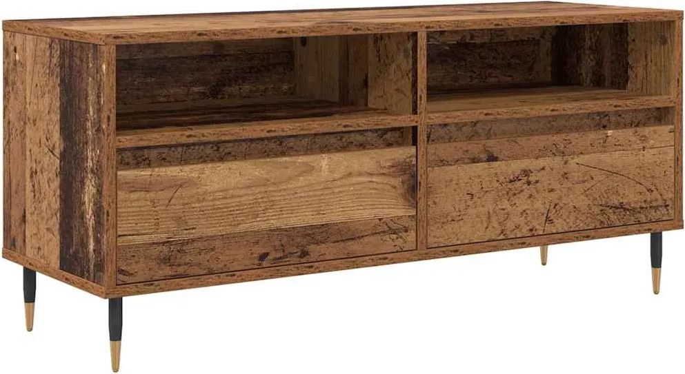 vidaXL Cabinet TV cu sertar Lemn Vechi 100 x 34,5 x 44,5 cm