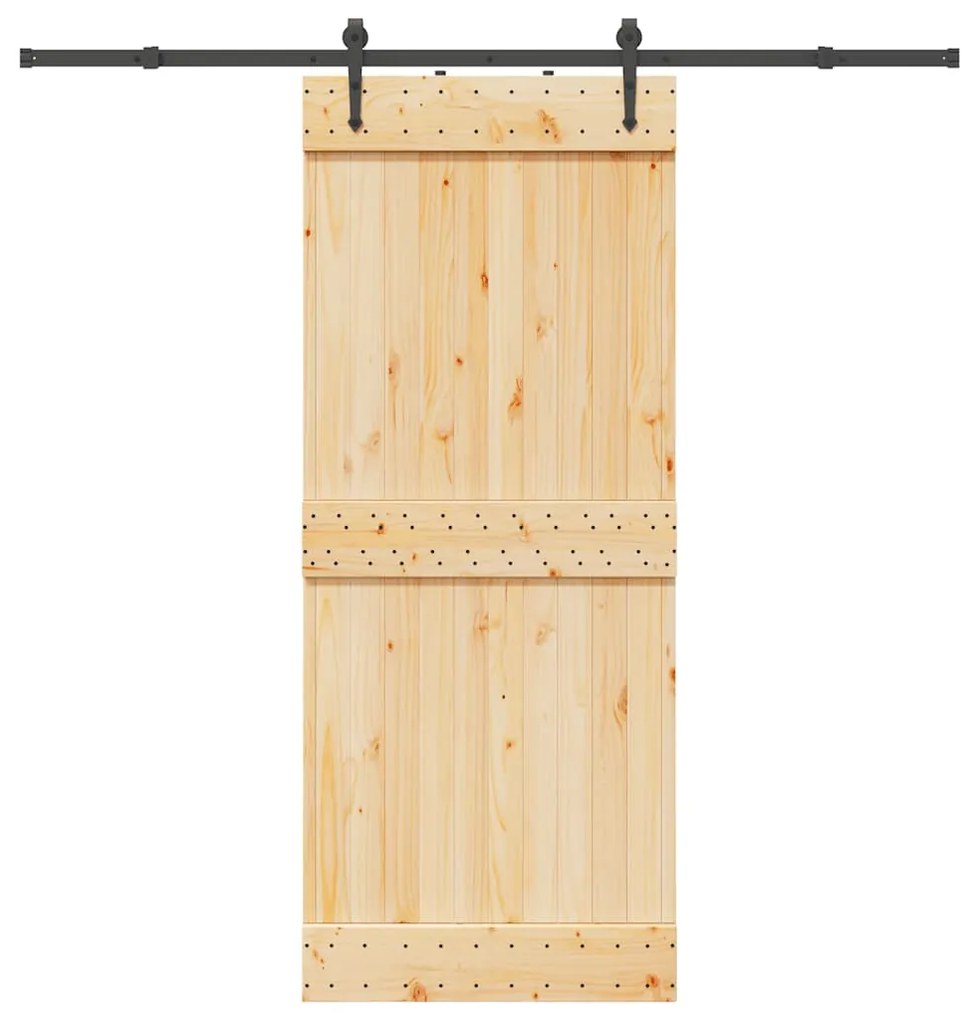 vidaXL Ușă glisantă cu set de feronerie 85x210 cm, lemn masiv de pin
