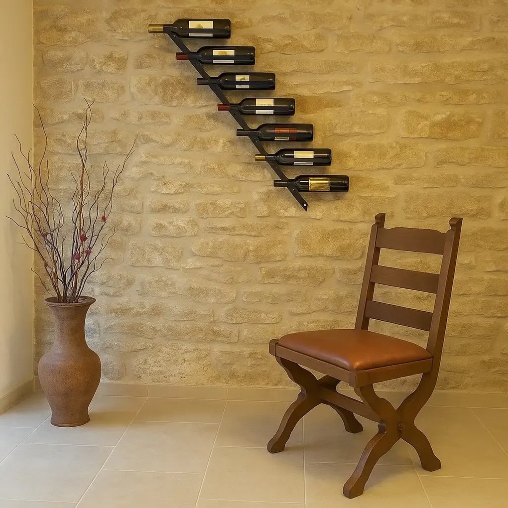 Raft de perete/suport vinuri, Wine Stand Homs,88x72x10 cm,metal