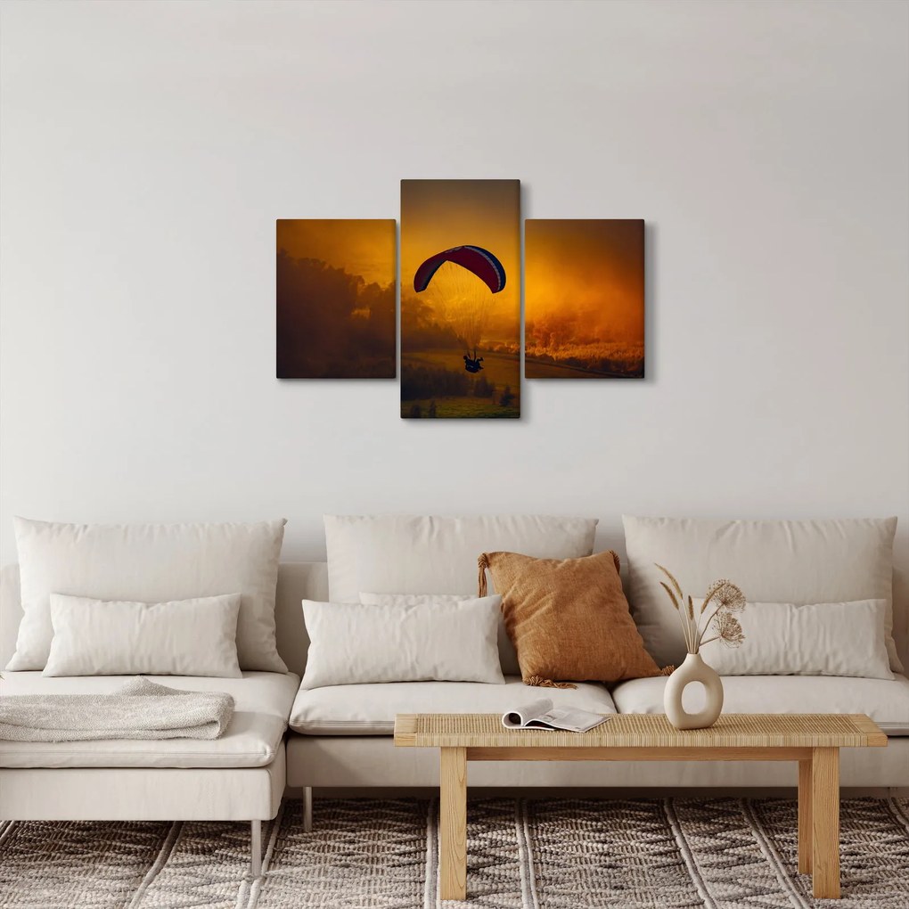 Tablou cu parașutistul în apus de soare (90x60 cm)
