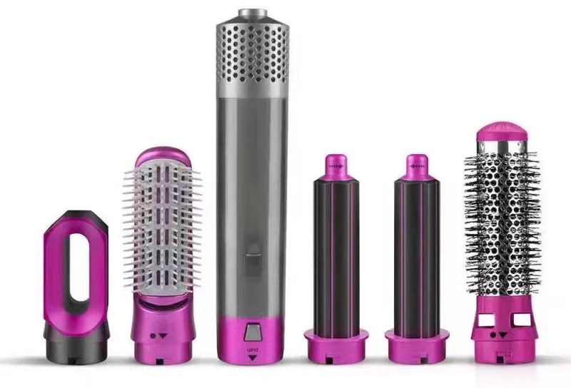 Perie de coafat 5in1 Rosberg R51100W, 1000W, 5 atasamente, Orificiu de agatare, Violet