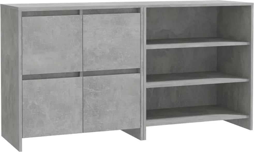 vidaXL Servantă, 2 piese, gri beton, lemn prelucrat