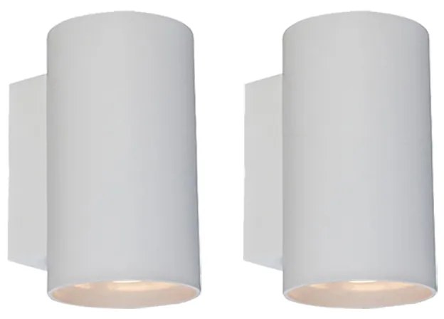Set de 2 Aplice moderne albe rotunde cu 2 lumini - Sandy