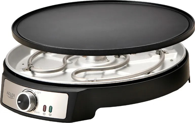 Aparat pentru clătite Adler AD 3093, 1600W, 30 cm, Ustensile incluse, Negru/Inox