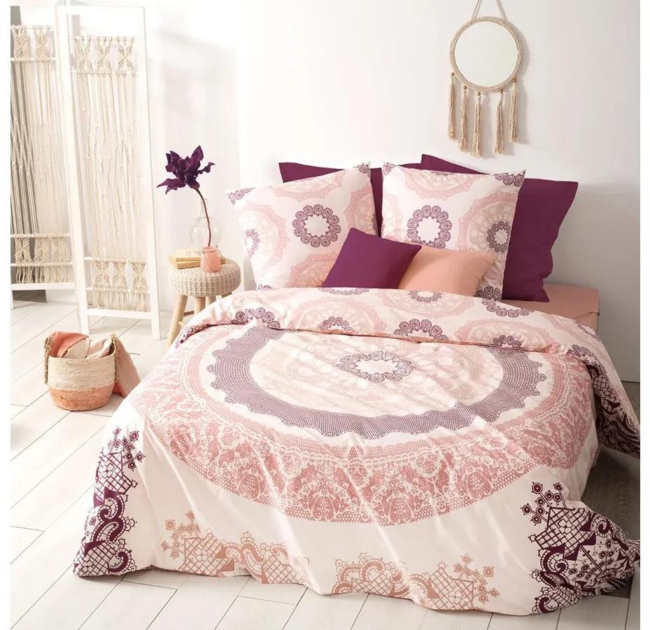 Lenjerie de pat, bumbac, set 2 persoane, Atmosphera, Mandala Pink 220 x 240 cm