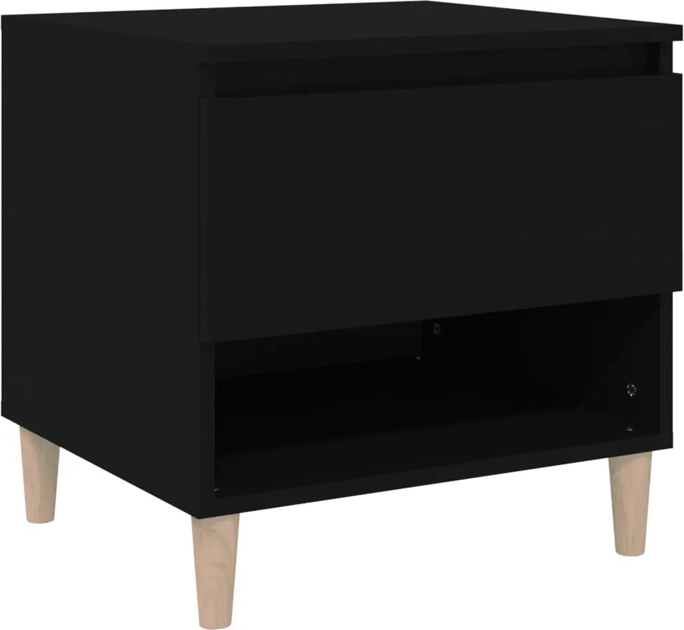 vidaXL Noptieră, negru, 50x46x50 cm, lemn prelucrat