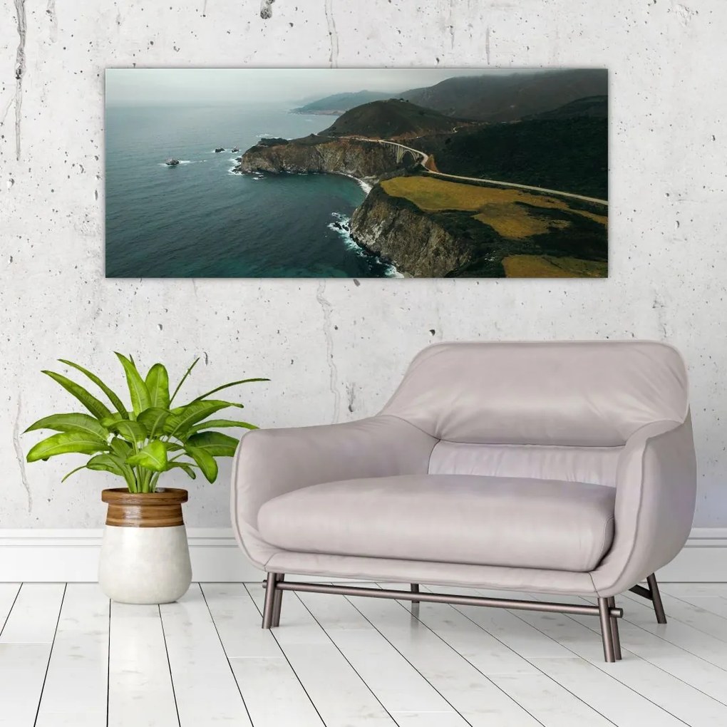 Tablou - Stânci în ocean (120x50 cm)