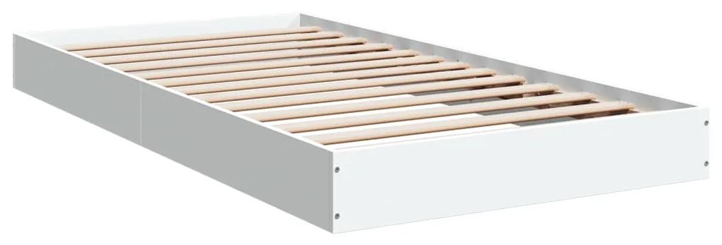 842056 vidaXL Cadru de pat, alb, 100x200 cm, lemn prelucrat