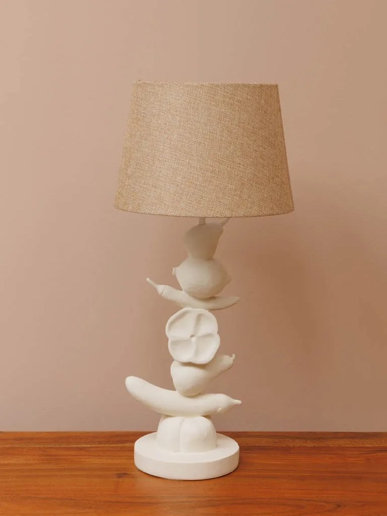 Lampa de masa, cu abajur din bumbac, Mika