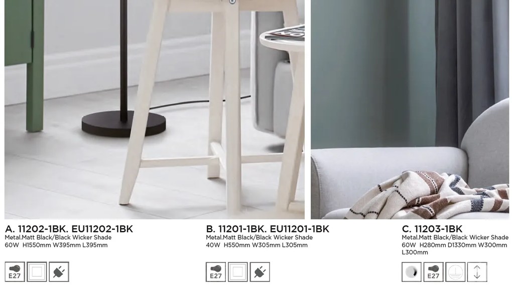 Lustra / Pendul moden Wicker 11203-1BK SRT