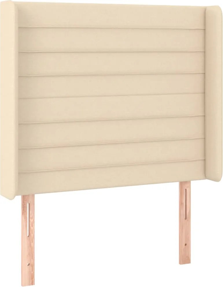 vidaXL Tăblie de pat cu aripioare, crem, 93x16x118/128 cm, textil