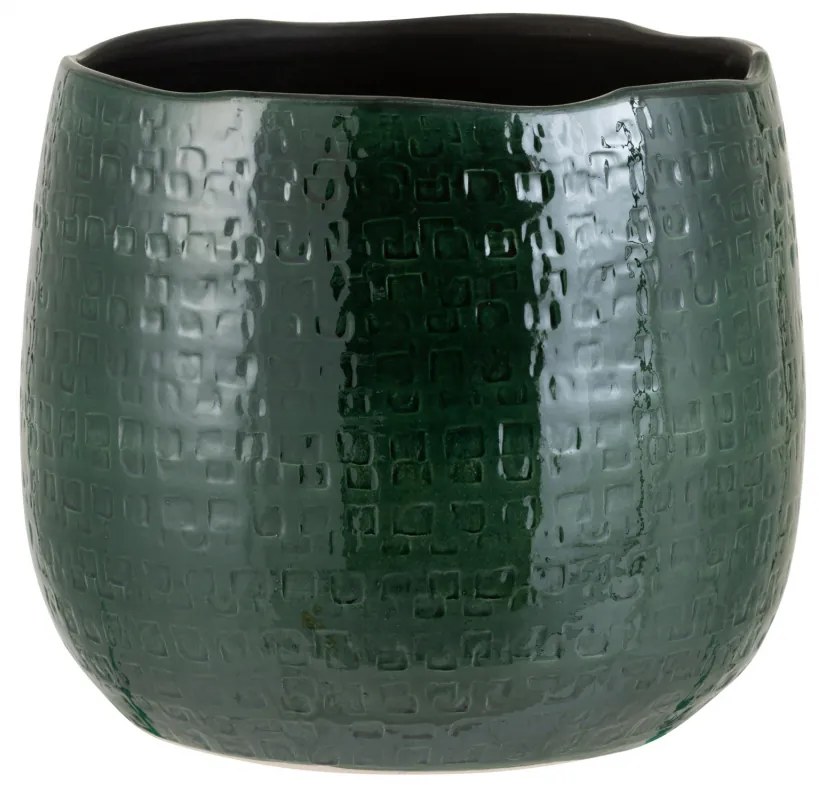 Ghiveci, Ceramica, Verde, 25x25x23.5 cm