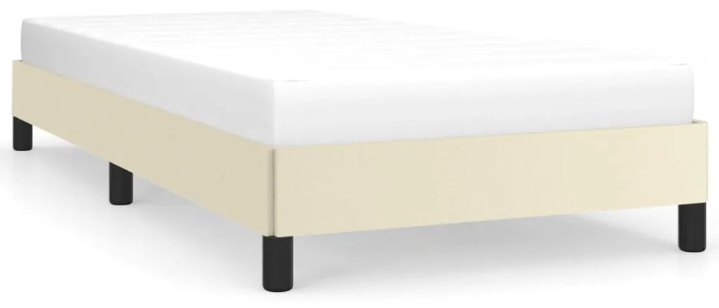 346876 vidaXL Cadru de pat, crem, 90x190 cm, piele ecologică