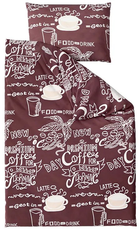 Lenjerie de pat din bumbac Culoare maro, COFFEE