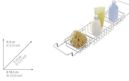 Tavă pentru cadă din inox Wenko Bringing, lungime 58,5 cm