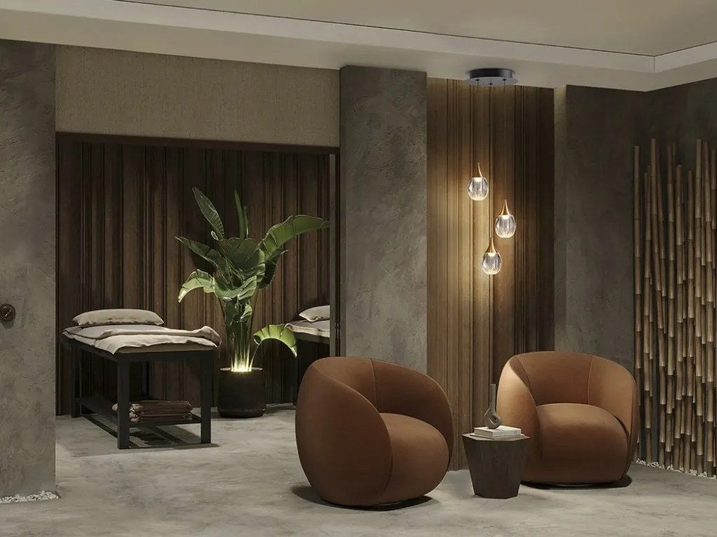Lustra cu 3 pendule LED design modern Corina negru/ cupru