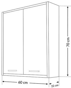 Dulap suspendat Nerva 60 cu 2 uși, stejar Sonoma