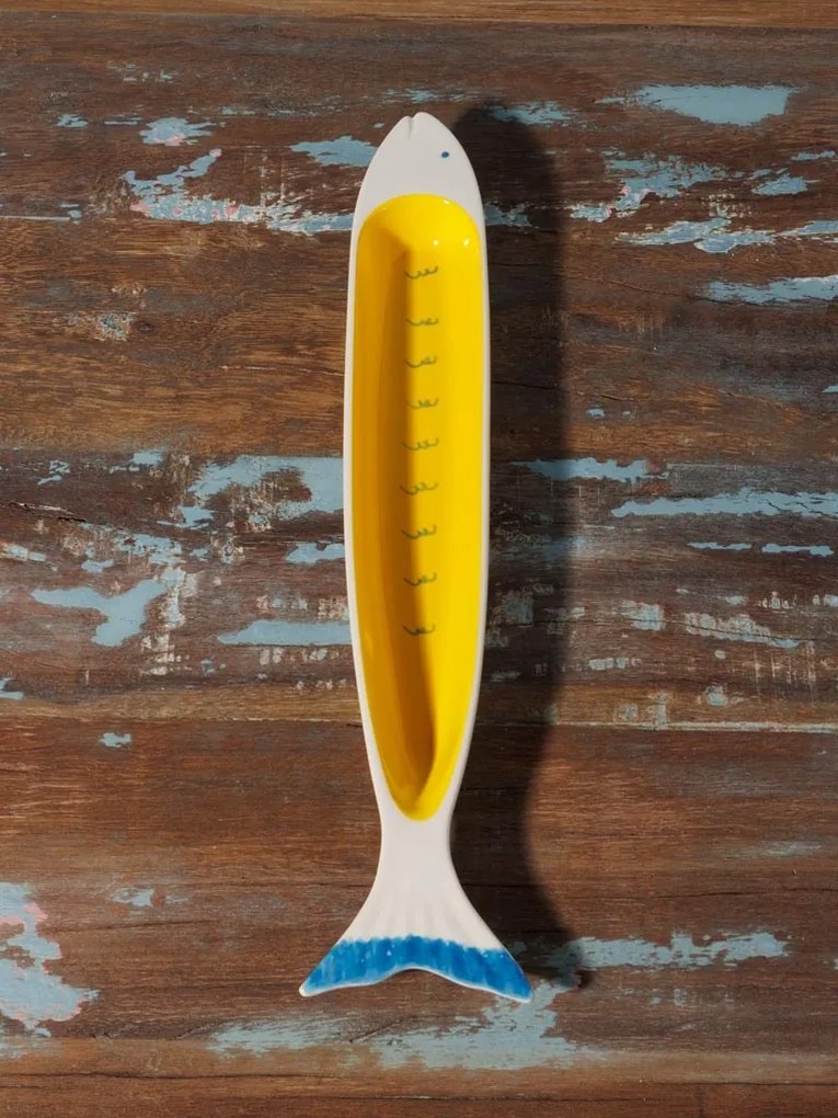 Set 2 tavi in forma de peste, din ceramica, Sardines