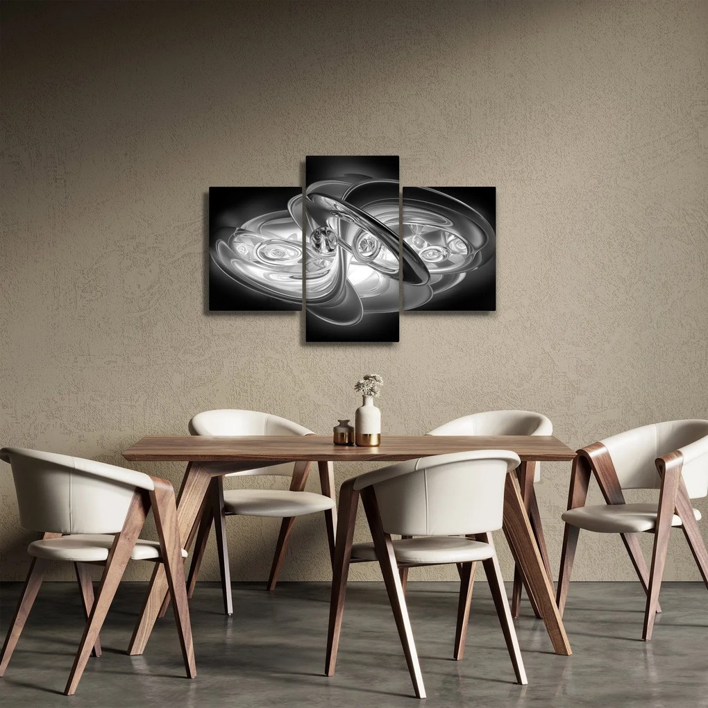 Tablou cu abstracțiune modernă în gri (90x60 cm)