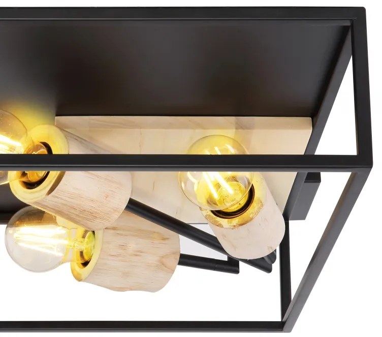 Plafoniera cu 3 spoturi design modern HAGAR negru 15477D1 GL