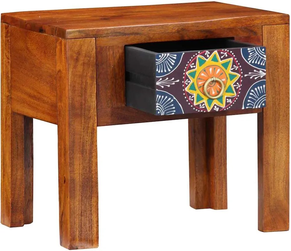 vidaXL Masă laterală cu sertar cu depozitare Maro 40 x 30 x 36 cm