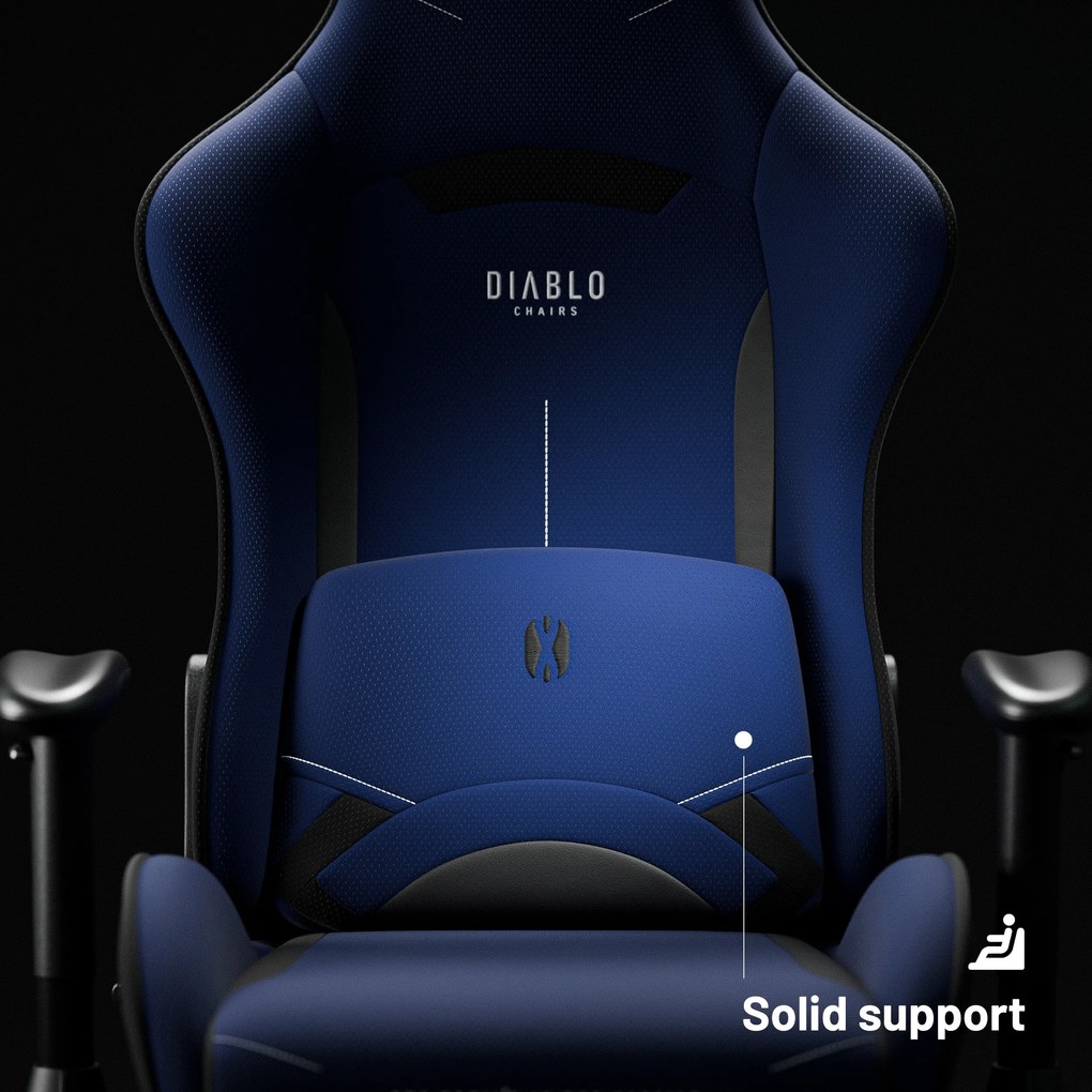 Scaun de gaming Diablo X-Starter din țesătură albastru închis