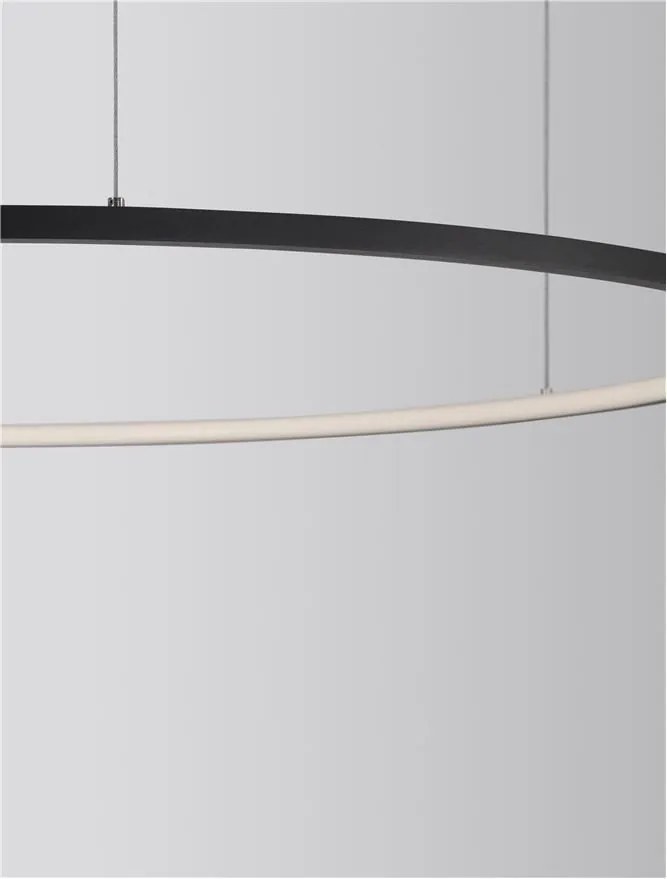 Lustra LED suspendata design modern circular TARQUIN D-100cm negru