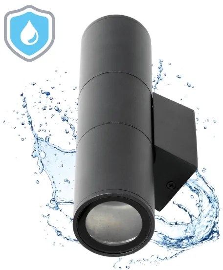 Aplică de exterior 2xGU10/35W/230V IP54 negru rotund
