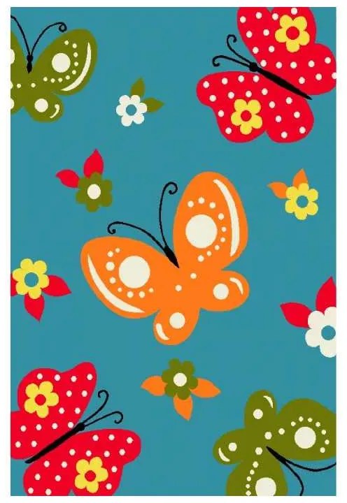 Covor cu Fluturi Pentru Copii 11206-140 Selectează mărime: 080 X 150