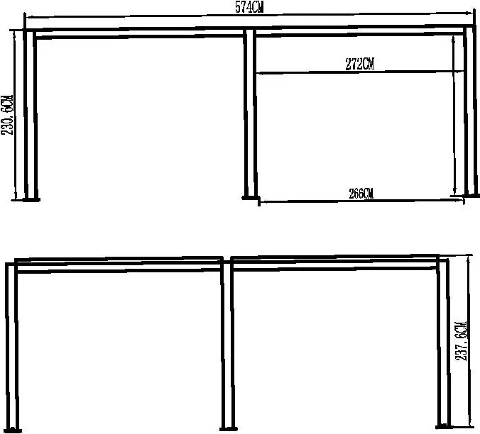 Pergolă bioclimatică din aluminiu cu lamele 5,8 x 3 M