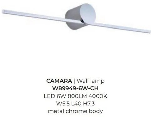 Aplica de perete LED pentru oglinda sau tablou CAMARA crom 6W