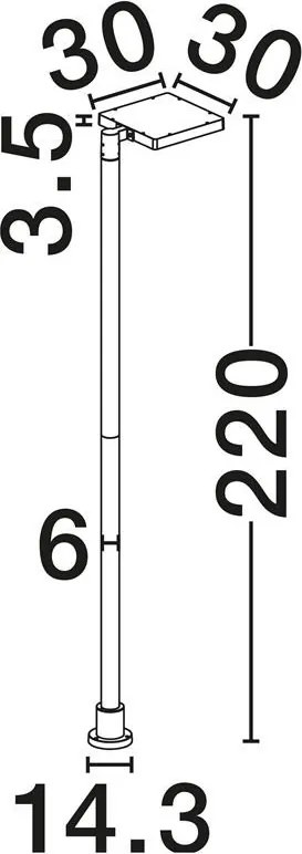 Stalp exterior solar IP65 KLAMP H-220cm