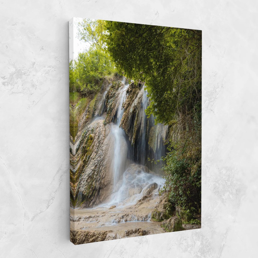 Tablou Canvas, 20x30cm, Dormitor si Living, Peisaje, Cascade, Forest Waterfall View