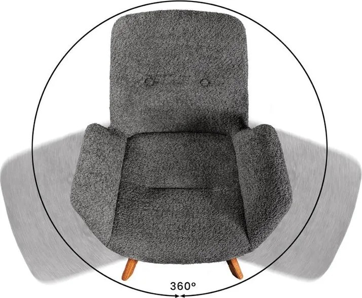 Set de 2 scaune pivotante Baltic stejar/ gri inchis