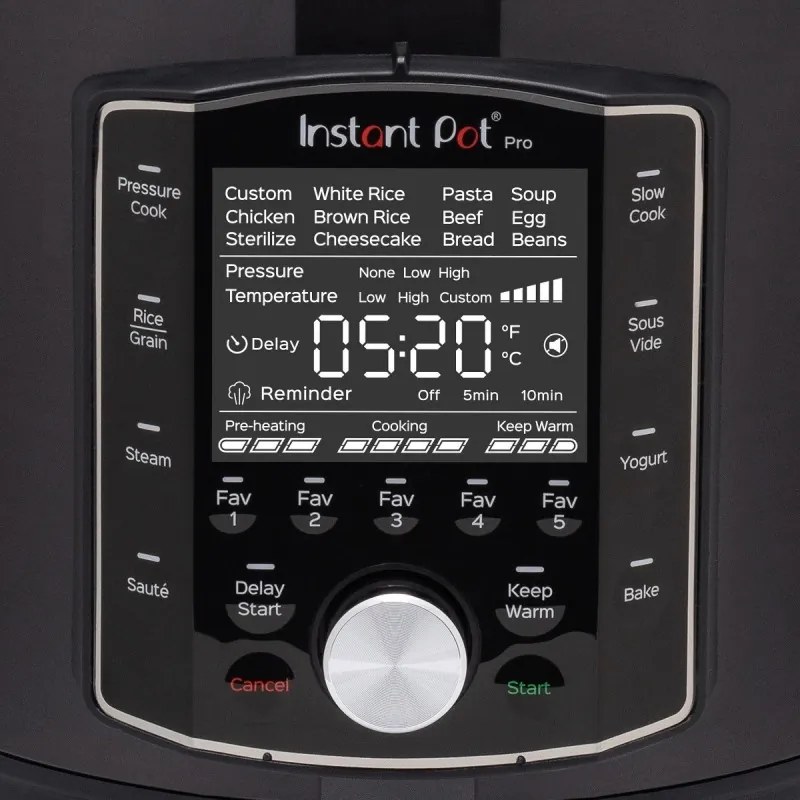 Resigilat: Multicooker Instant Pot PRO 6 112016701, 1200 W, 5,7 l, 28 de programe, 11 sisteme de siguranta, Negru