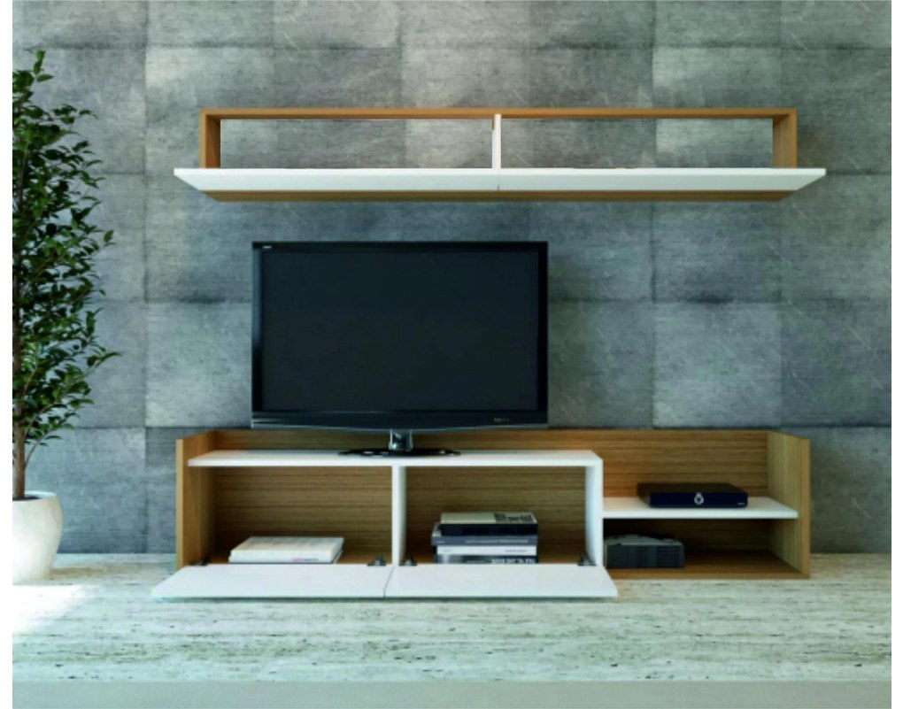 Mobilier living Kalen (Alb + teak) . 1102221
