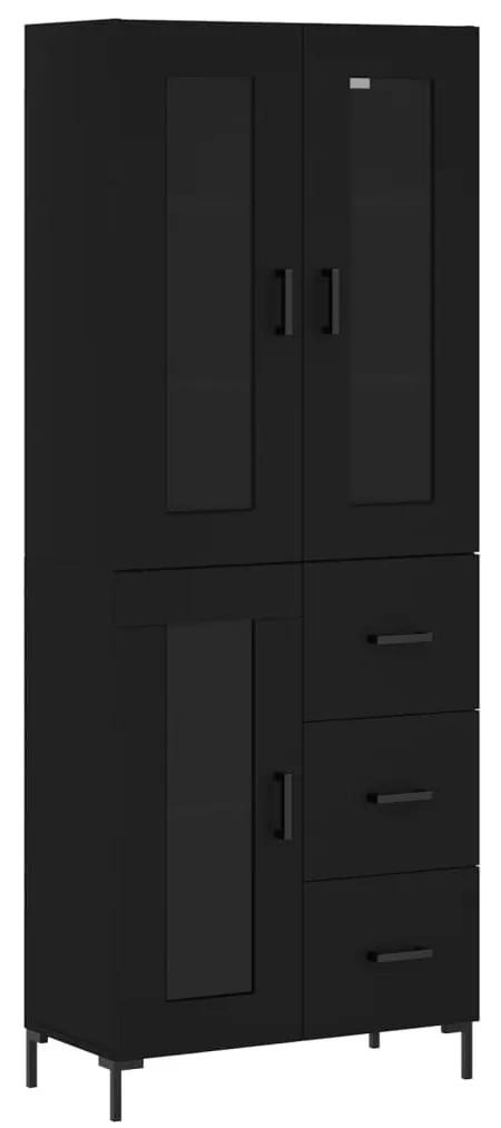 3198594 vidaXL Dulap înalt, negru, 69,5x34x180 cm, lemn compozit