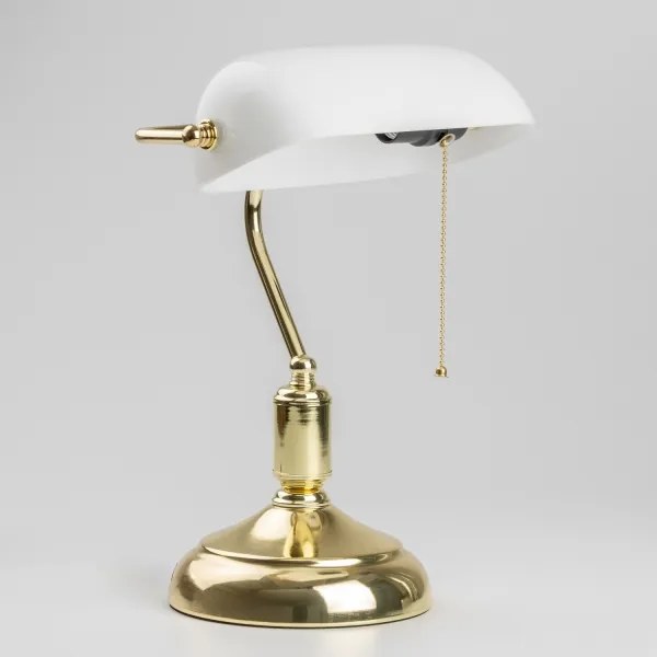 Brilagi - Lampă de birou BANK OFFICE, 1xE27/60W/230V, aurie/albă
