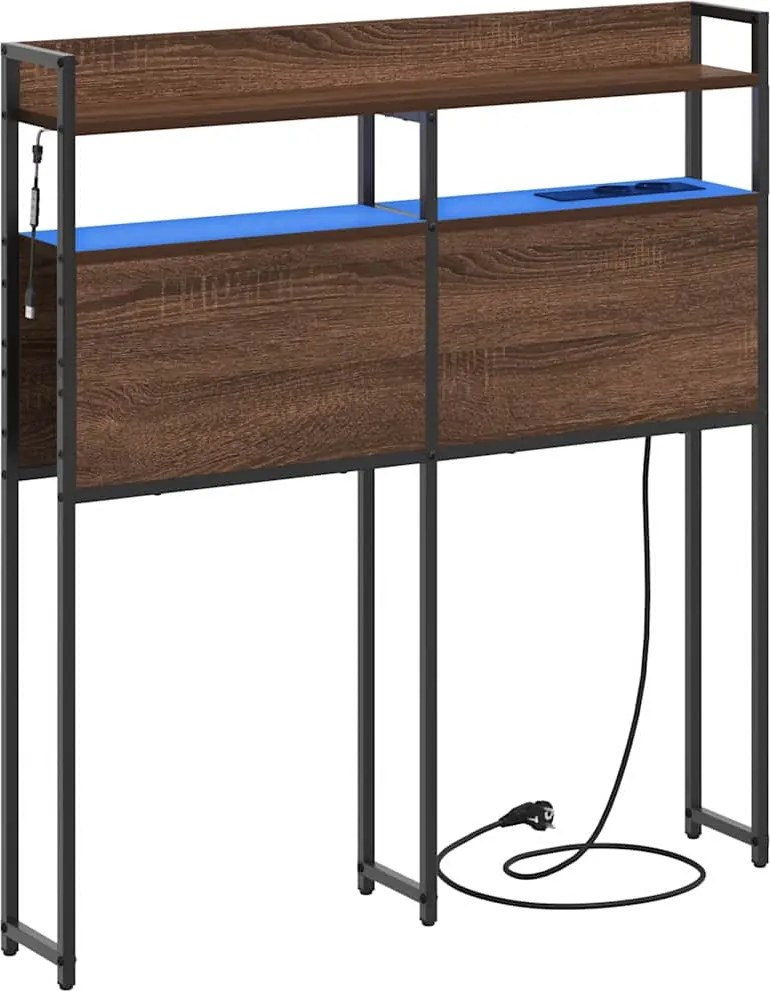 vidaXL Tăblie de depozitare cu raft Stejar brun 80 cm Lemn compozit