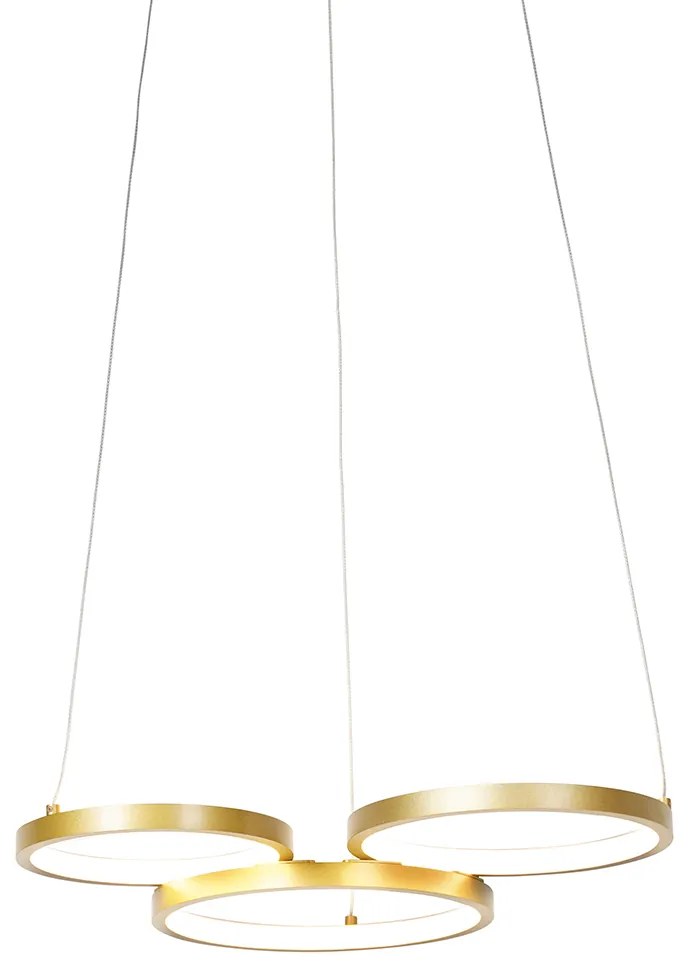 Lampă pendant aurie incluzând LED cu dimmer în 3 trepte cu 3 lumini - Rondas
