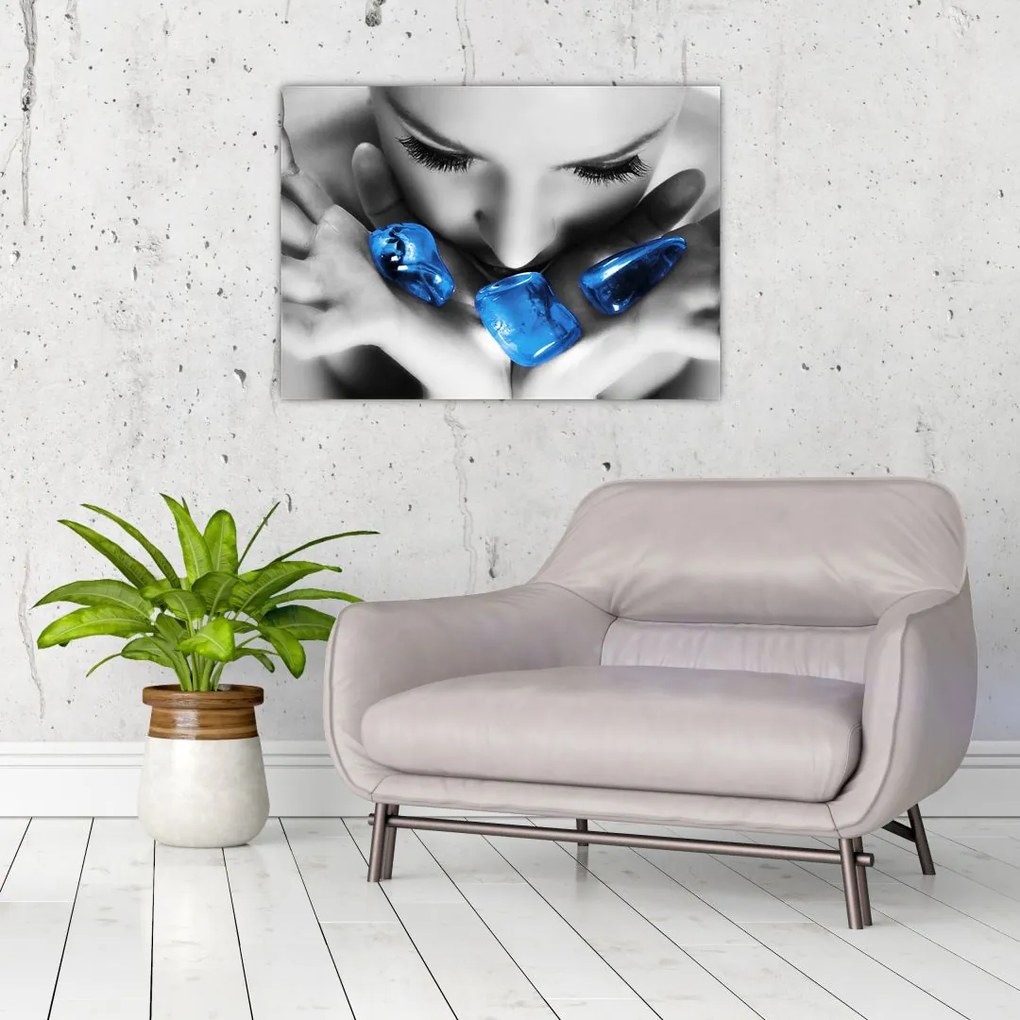 Tablou cu portretul femeii cu pietre (70x50 cm)