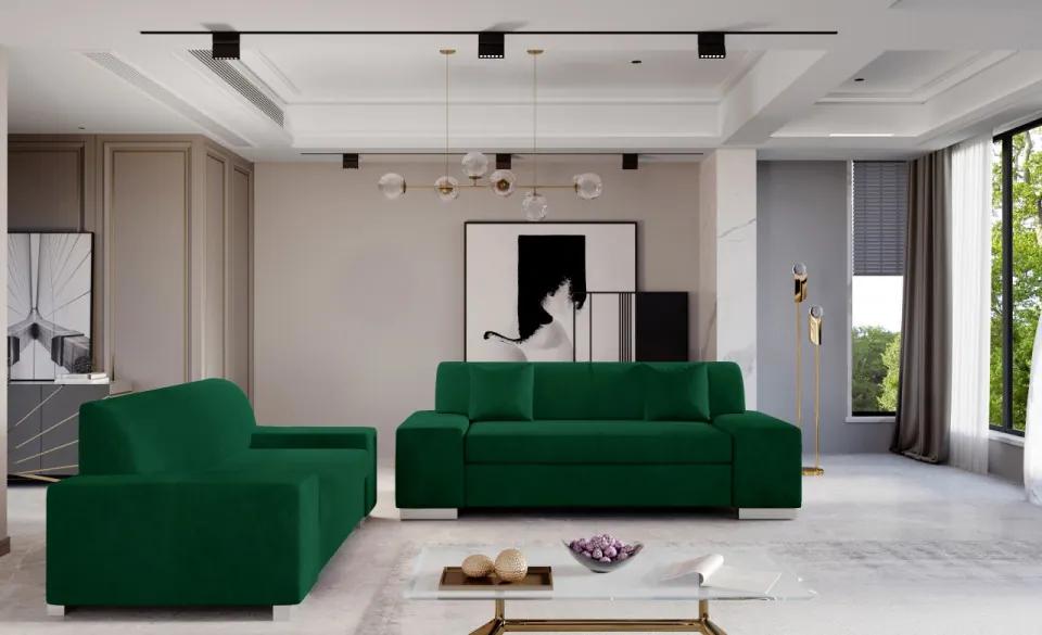 Set doua canapele tapitate 210 / 190 cm, Porto 02, Eltap (Culoare: Verde inchis / Monolith 37)