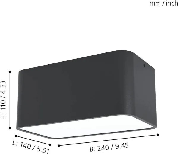 Eglo 99284 - Plafonieră GRIMASOLA, 2x E27, 28W, 230V