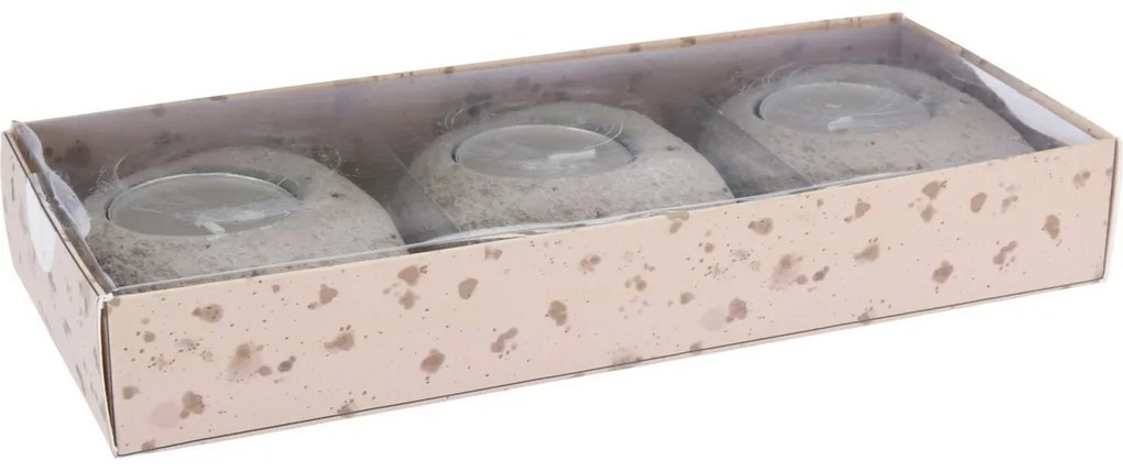 Set suporturi de lumânare din beton Stone maro, 8,5 x 3,5 x 7 cm, 3 buc.