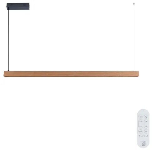 Immax NEO 07303L - Lustră LED dimmabilă pe cablu MADEIRA 26W/230V Wi-Fi Tuya, 122 cm, stejar
