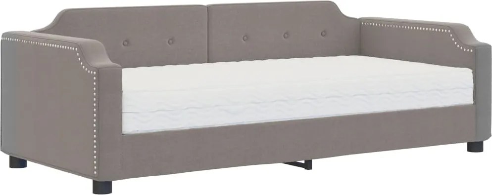vidaXL Pat de zi cu saltea, gri taupe, 80x200 cm, textil