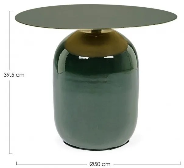 Masuta de cafea verde inchis din metal, ∅ 50 cm, Nalima Bizzotto