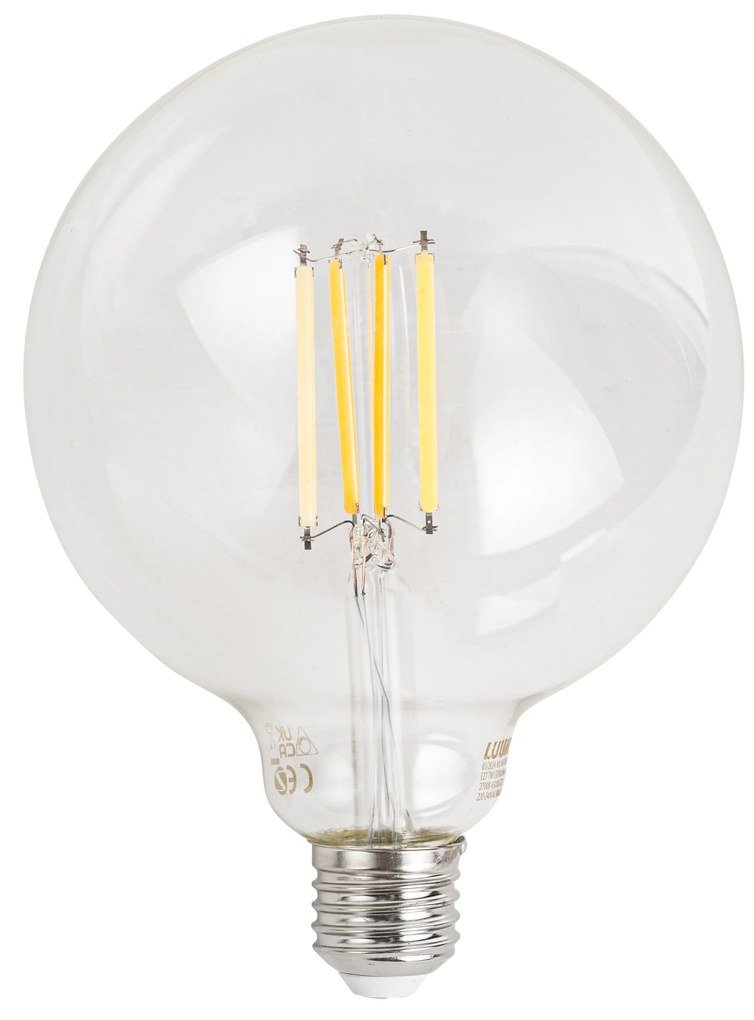 Set de 5 becuri LED inteligente E27, reglabile, G125, transparente, 7W, 806 lm, 2700-6500K, Zigbee