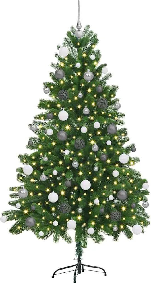 vidaXL Brad de Crăciun cu 300 LED cu suport Verde 180 cm PE